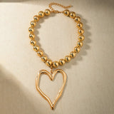 Amora | Women Necklace with Heart Charm and Gold Plating