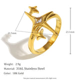 Astrale | Women Ring with Star Design and Gold Plating