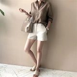 Noelle | Women Shirt With Linen Open Collar