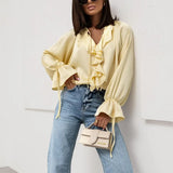 Liora | Women Blouse With Drawstring Sleeve Detail