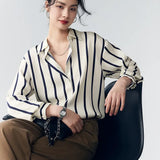 Maren | Women Blouse With Satin Stripe Design
