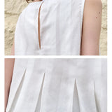 Victoria | Women Top With Linen Cotton Seam Detail