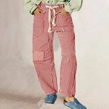 Vera | Women's Striped Patchwork Pants with Drawstring Waist