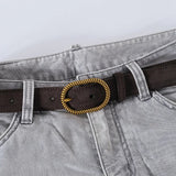 Maribel | Women Belt with Suede Material and Gold Buckle