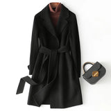 Sally | Women's 100% Wool Midi Coat with Belted Waist