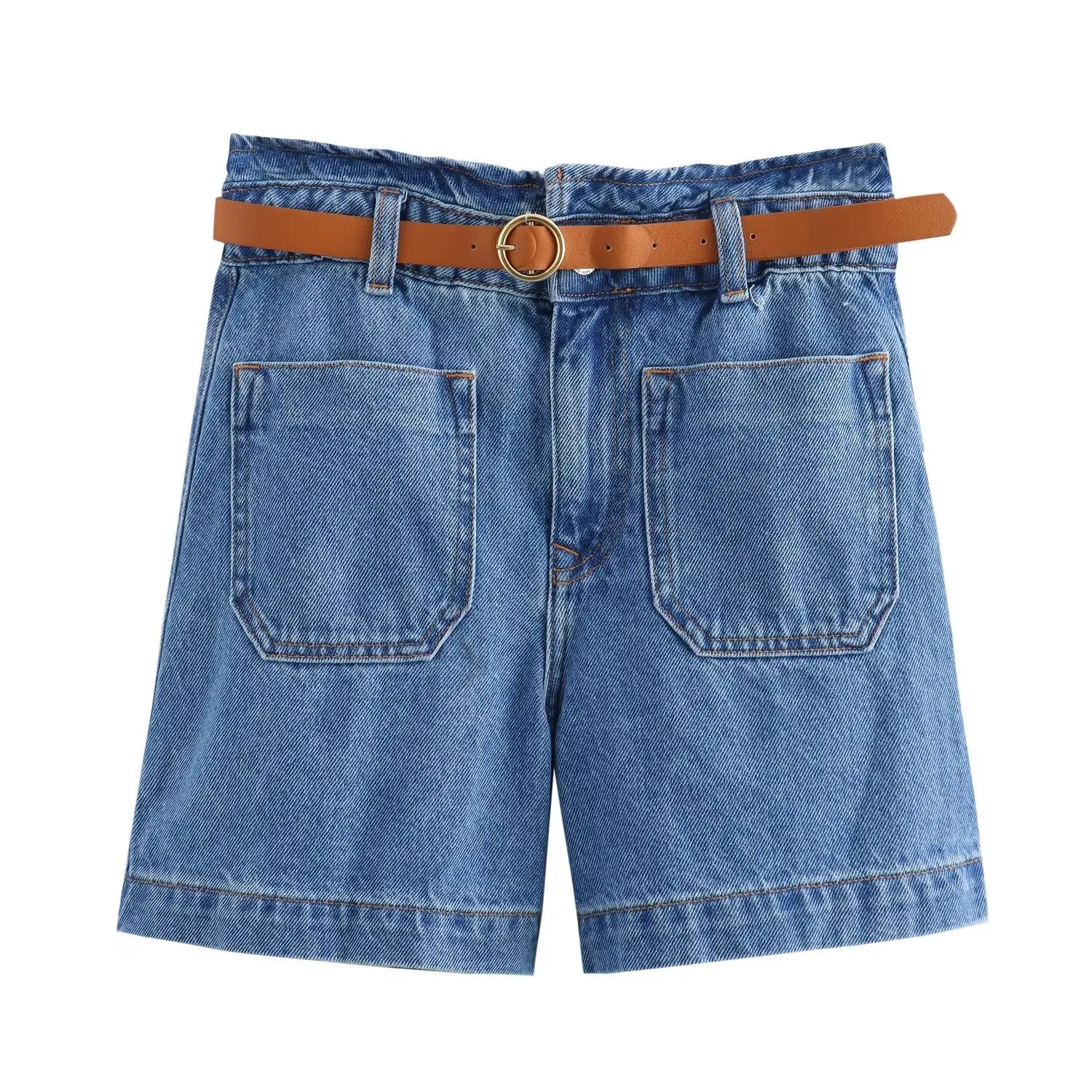 Talia | Women's Shorts with Belted Waist and Front Pockets