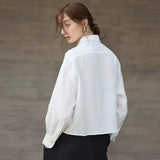 Josephine | Women Shirt With Linen Cropped Oversized Fit