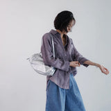 Lily | Women Shirt With Linen Pleated Texture