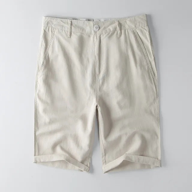Maddox | Men's Shorts with Button Waist and Linen