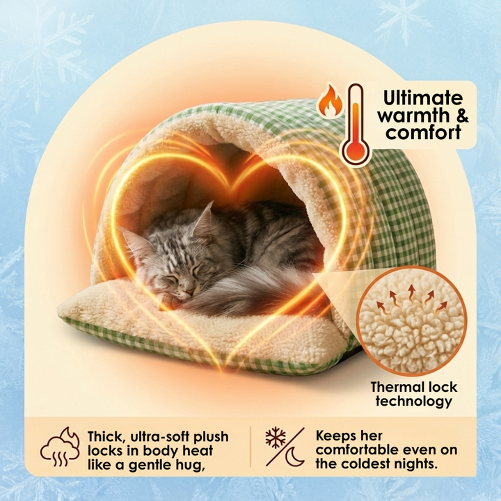 Cavina – Plush Half-Dome Cave Bed for Cats