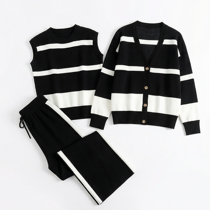 Lunaire – Women's 3 Piece Coordinated Knit Lounge Set