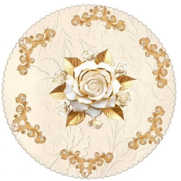 Rosalina – Embossed gold rose waterproof tablecloth