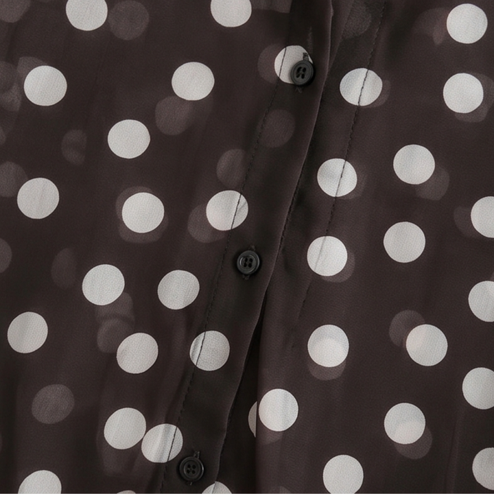 Maisova – Satin Polka Dot Button-Down Blouse