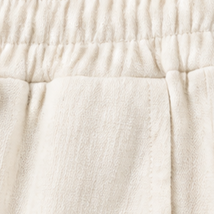 Lunelle – Women's Linen 2-Piece Set with Wide-Leg Pants and Button Detail