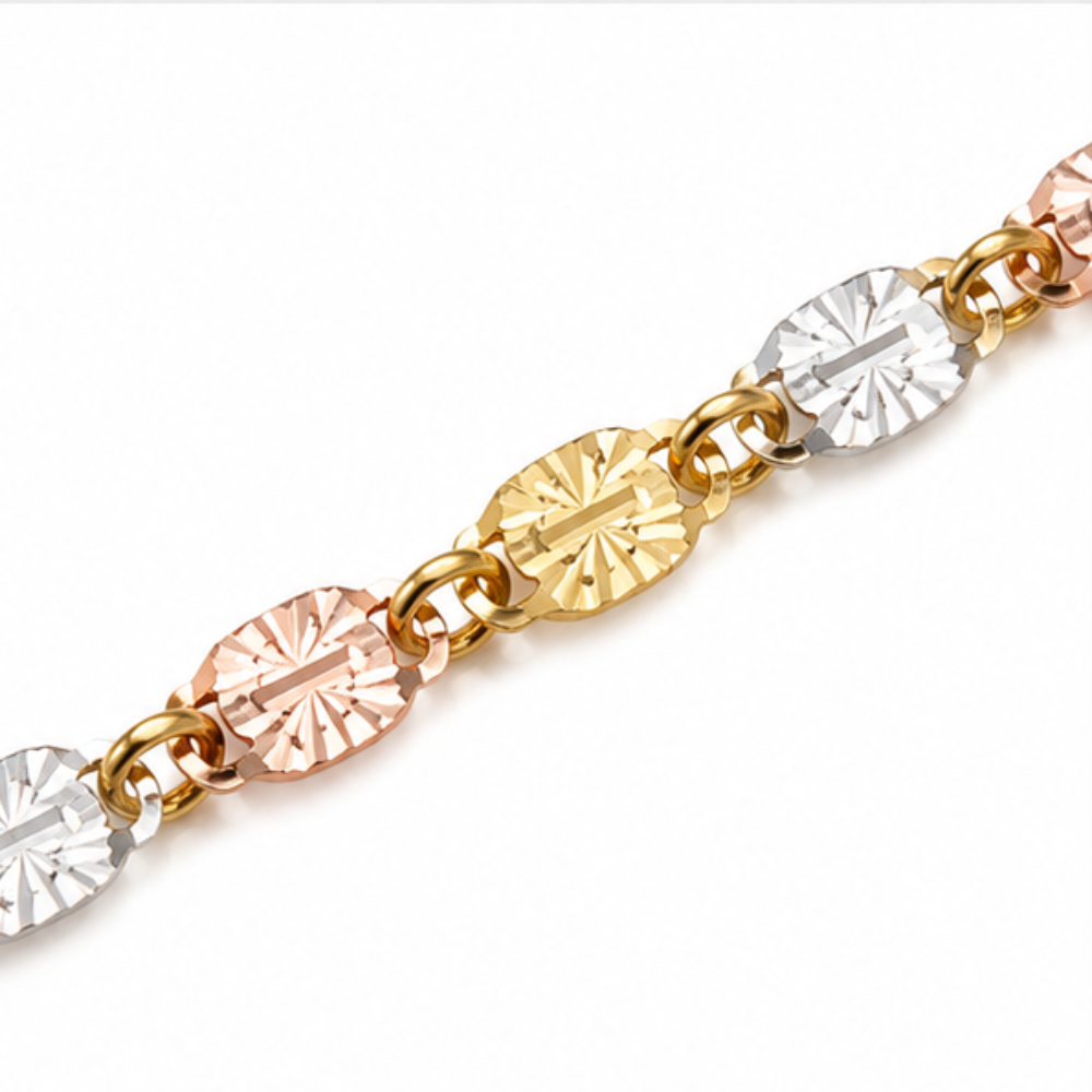 Trioro – Tri-Tone Interlocking Link Bracelet