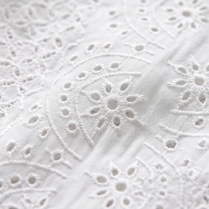 Florelle – Embroidered Eyelet Button Blouse