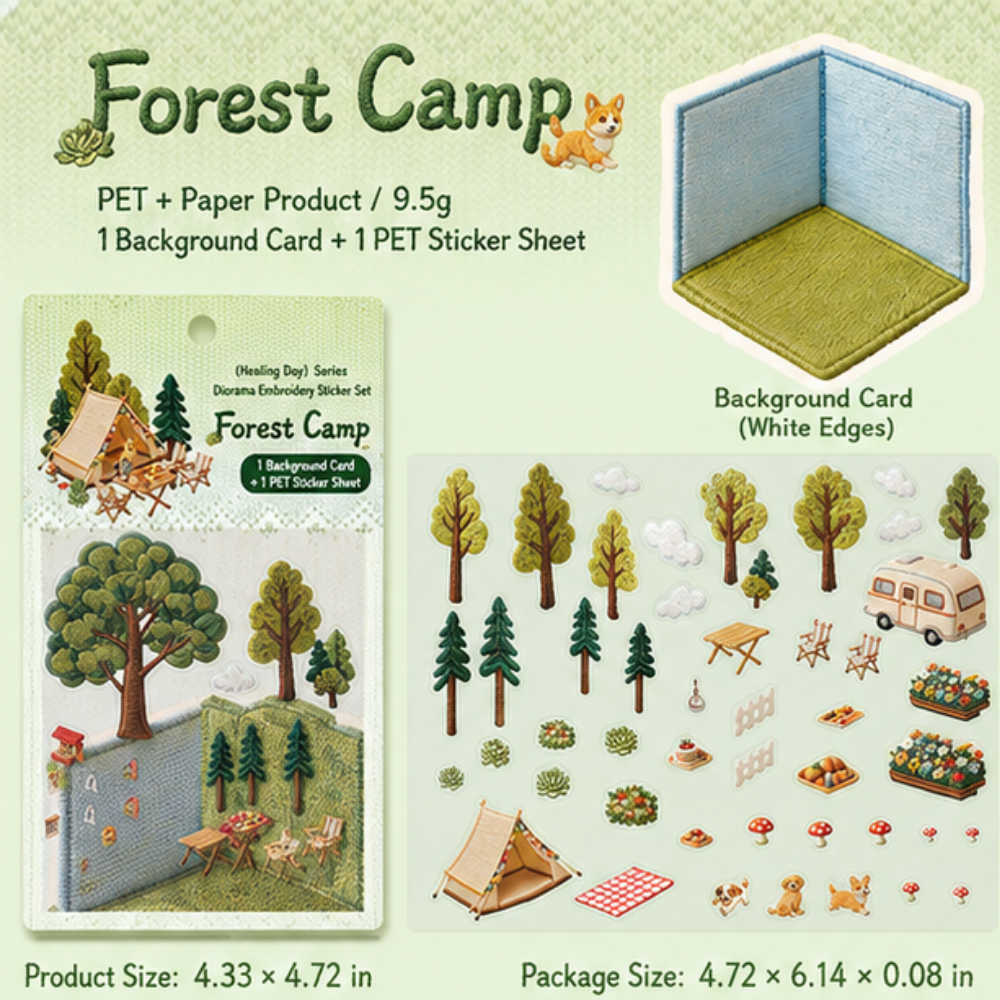 Stitchframe – Faux-Embroidery Fold-Out Camping Diorama Kit