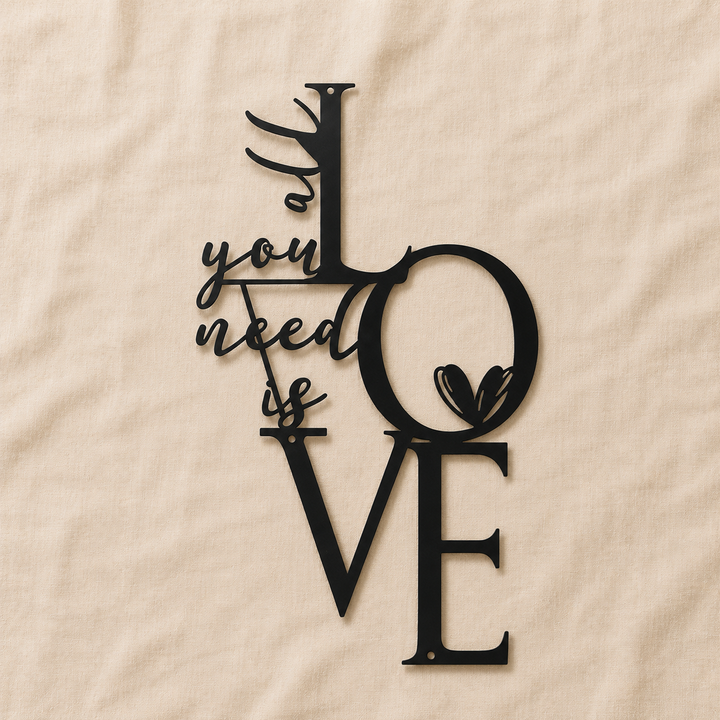 Hearthwell – Black Metal Wall Sign, Faith & Home Decor Art