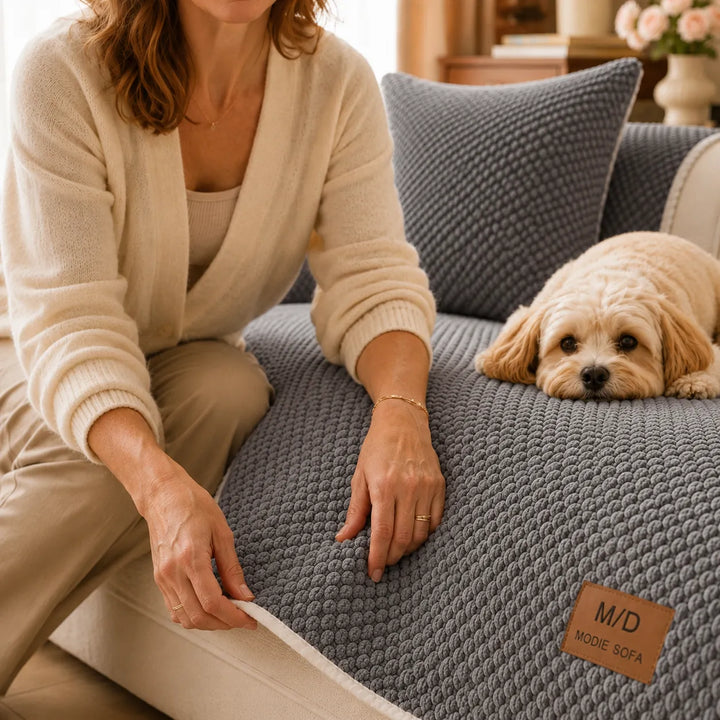 Pawtect – Non Slip Sofa Cover for Pets, Anti Slip Couch Protector, Plush Sectional Cover