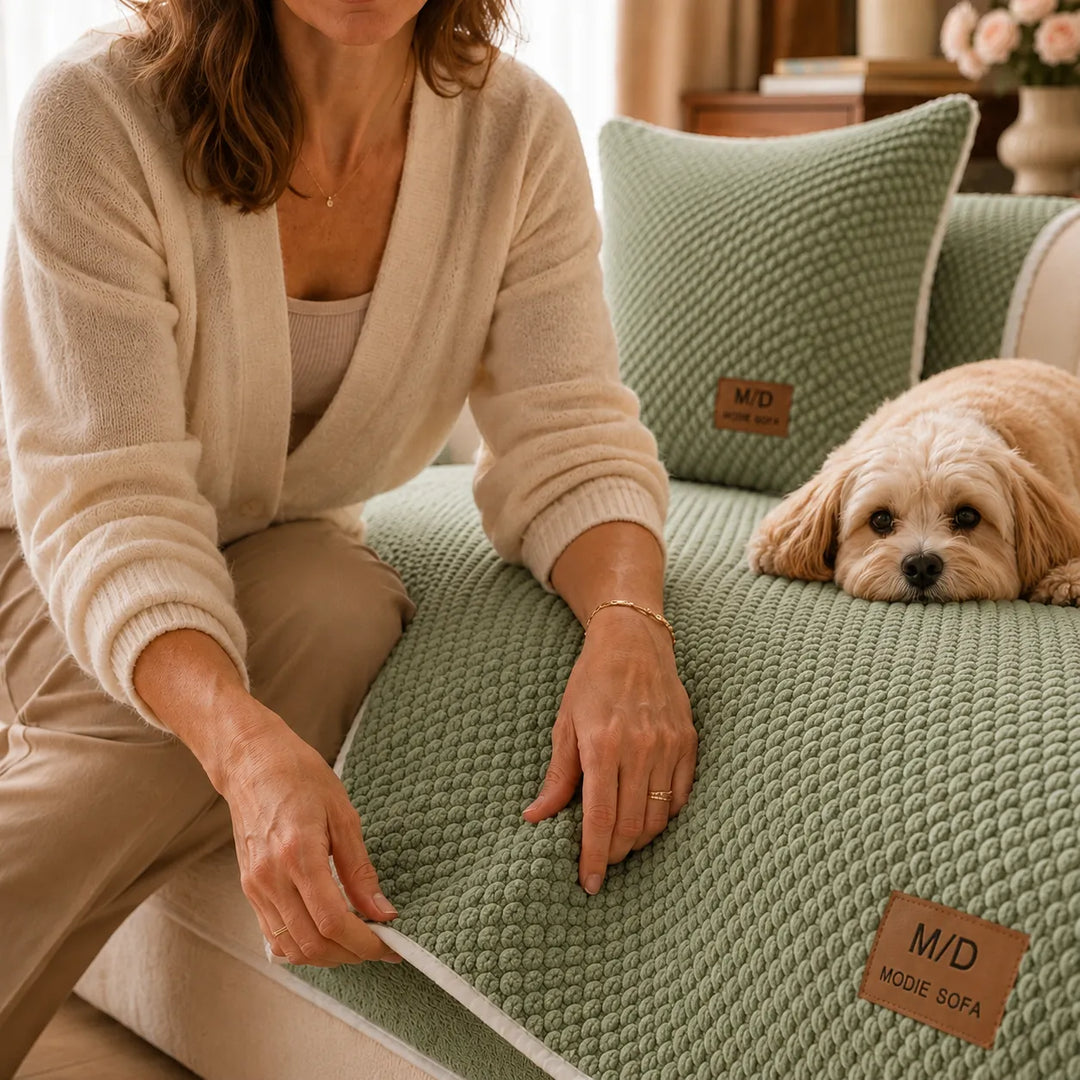Pawtect – Non Slip Sofa Cover for Pets, Anti Slip Couch Protector, Plush Sectional Cover