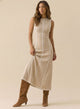 Mireya | Women's Ribbed Knit Maxi Dress with Contrast Seam Detail