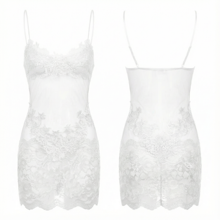 Velaire - Women's Sheer Embroidered Lace Slip Dress