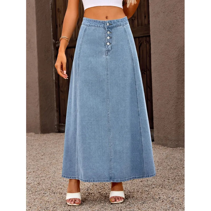 Oaklynn | Women's Skirt with Buttons and Panel Seams