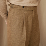 Tyler | Men Wool Pleated Straight Trousers