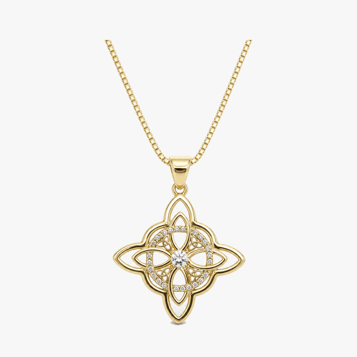 Elowen – Crystal Celtic Knot Necklace