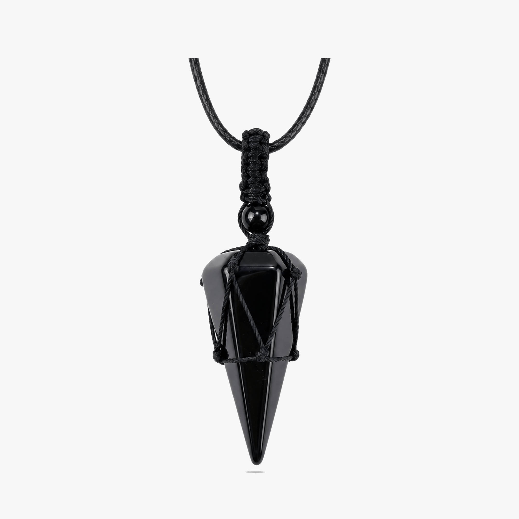 Noctera – Macramé-Wrapped Obsidian Pendant