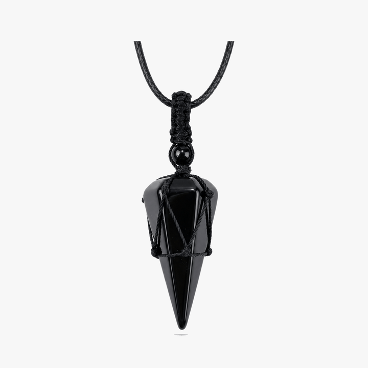 Noctera – Macramé-Wrapped Obsidian Pendant