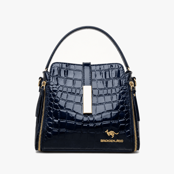Velora – Glossy Croc Crossbody Handbag