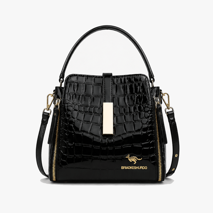 Velora – Glossy Croc Crossbody Handbag