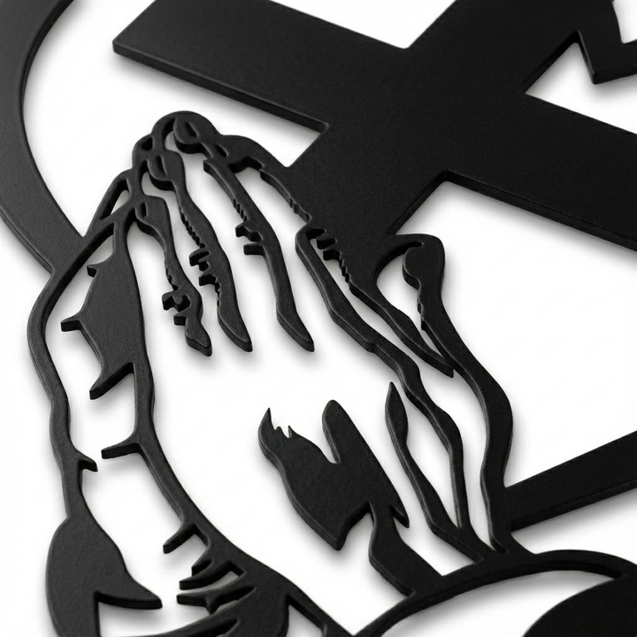Verita - Christian Heart and Cross Metal Wall Decor