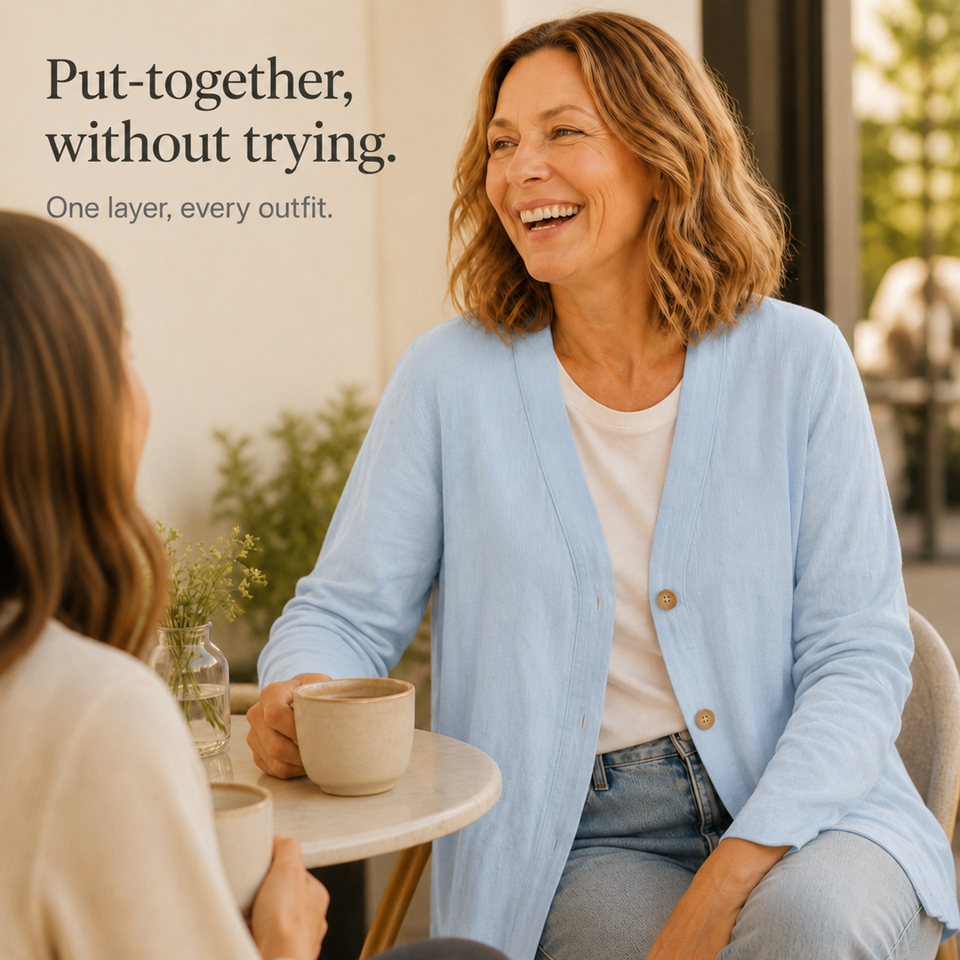 Drapelle – Breathable Knit V-Neck Cardigan