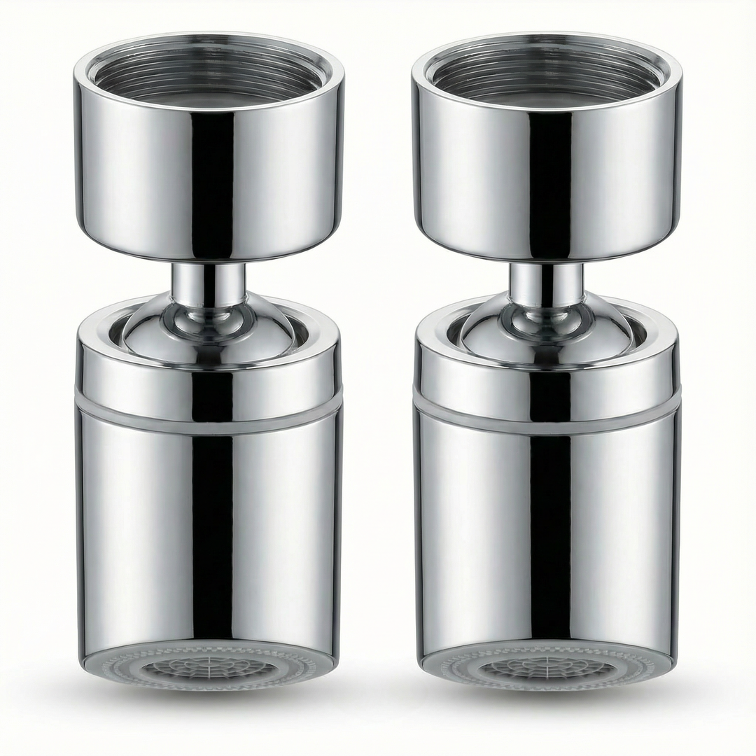 Flowtura - 360° swivel faucet aerator with dual spray (2-pack)