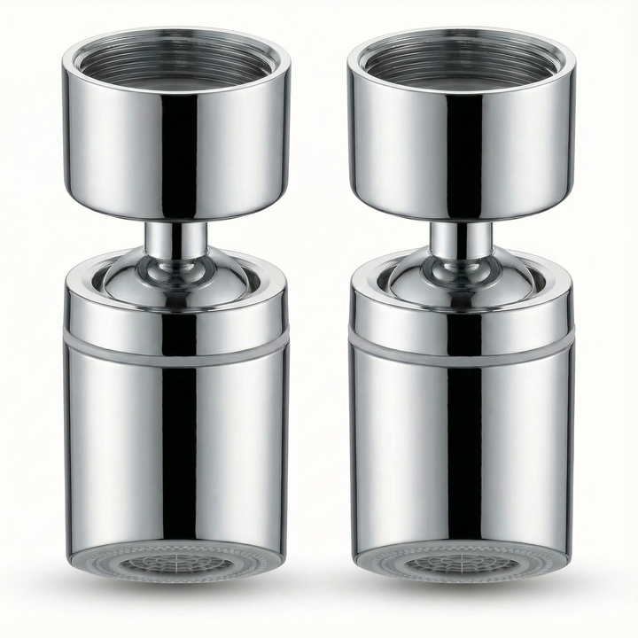 Flowtura - 360° swivel faucet aerator with dual spray (2-pack)