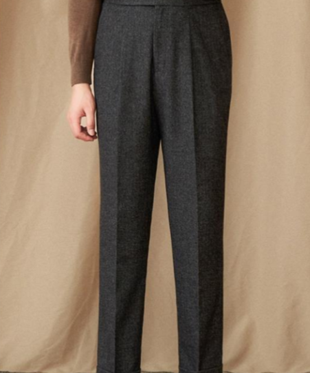 Tyler | Men Wool Pleated Straight Trousers