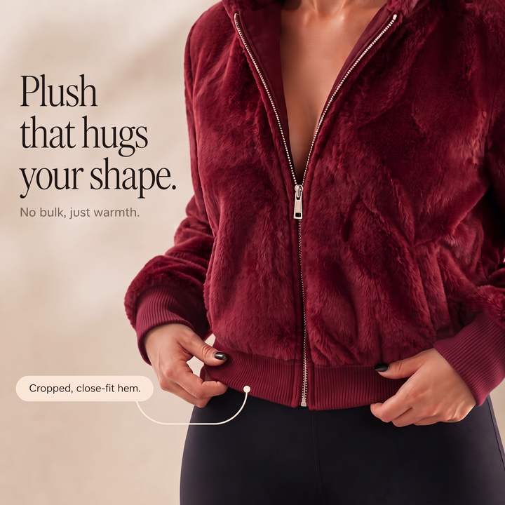 Wearbella – Hooded Faux Fur Zip Jacket