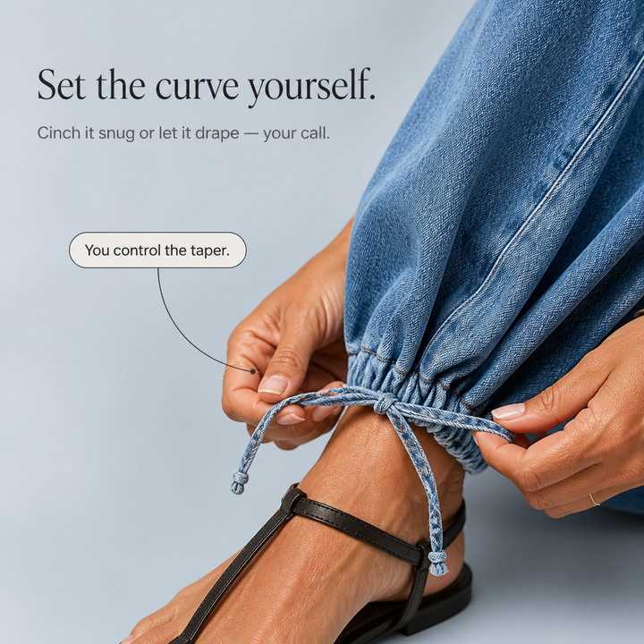 Barrelette – Tie-Hem High-Waisted Barrel Leg Jeans