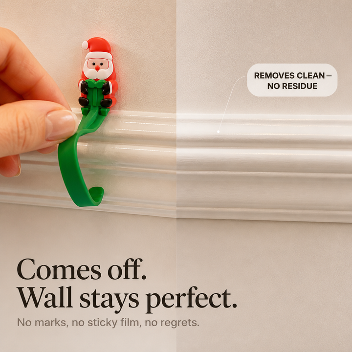 Santa Snaps – Santa-Shaped Adhesive Wall Hooks