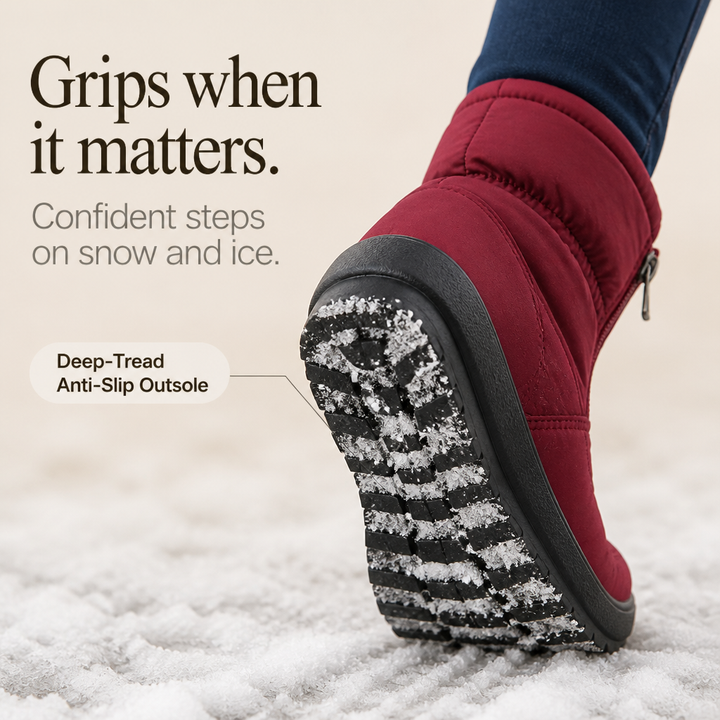 Frostbella – Quilted Zip-Up Mid-Calf Snow Boots
