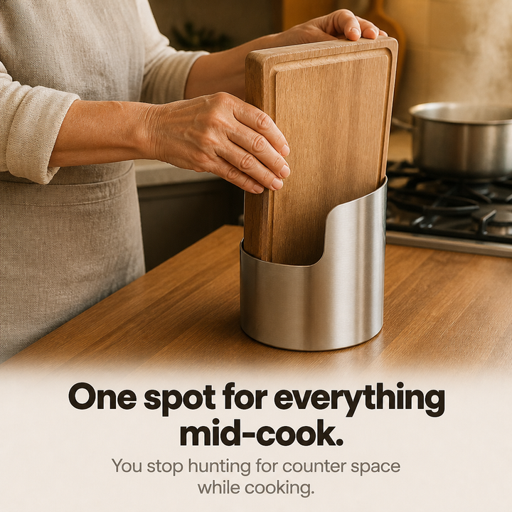 Rackly – Multi-Slot Steel Lid And Utensil Stand