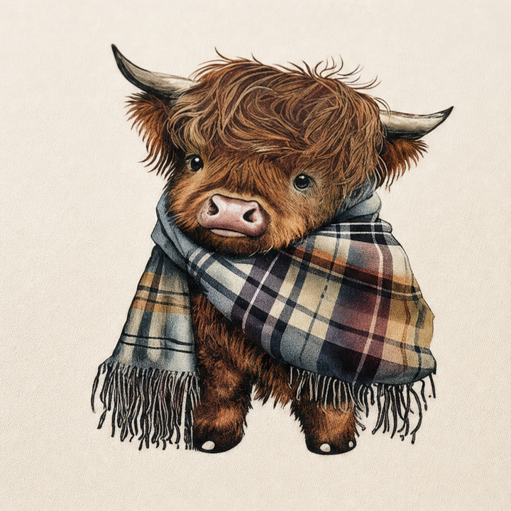 Highland Hearth – Fleece-Lined Highland Cow Graphic Hoodie