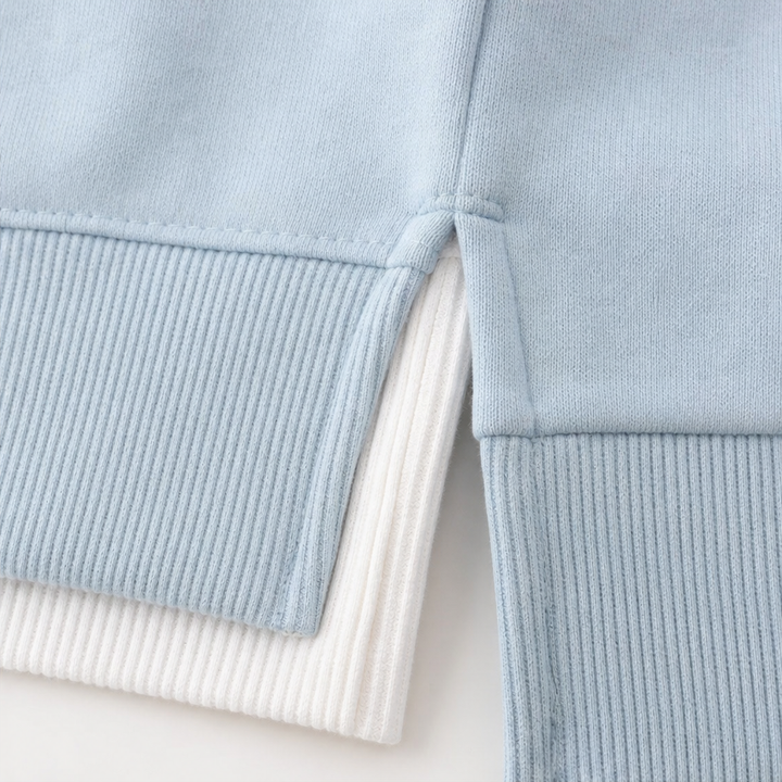 Layerly – Faux-Layer Collar And Cuff Knit Sweater