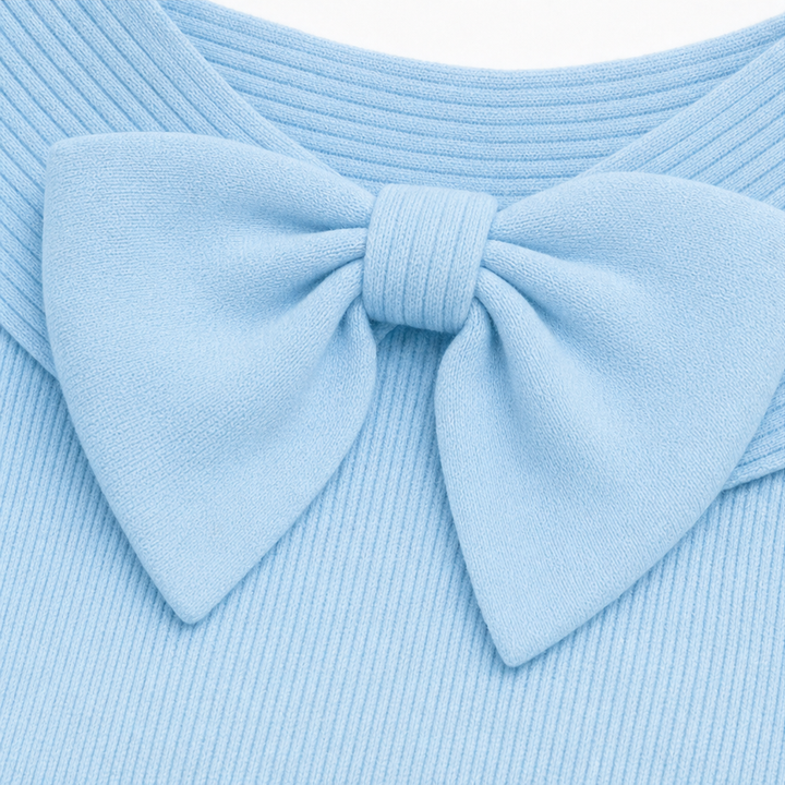 Bowdrift – Bow-Neck Ribbed Knit Sweater