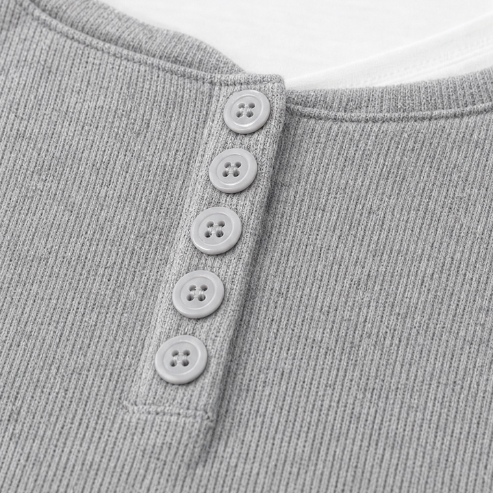 Verlana – Color-Block Statement Neckline Knit Top