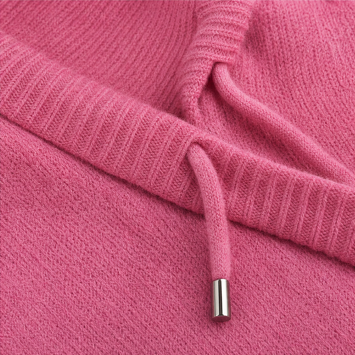 Cozelle – Frayed-Edge Open-Knit Oversized Hoodie