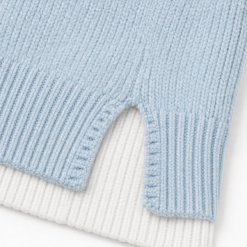 Layerlyn – Contrast Trim Layered-Look Sweater