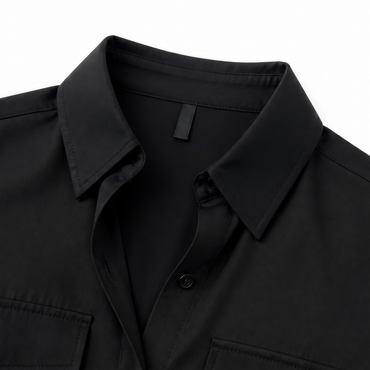 Lunavia – Loose Lapel Button-Down Shirt with Flap Pockets, Wrinkle-Free Long Sleeve Top for Women